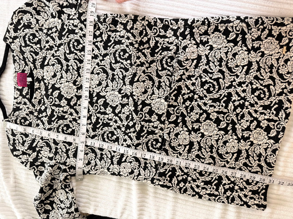 Joules Black & Cream Floral Jacquard Tunic Dress | Size 8 measuring 38" bust and 31" length