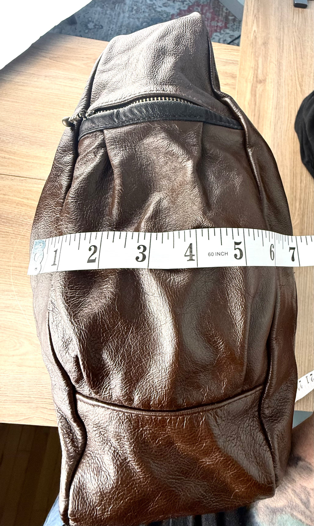 Karen Gunn Handmade Leather Crossbody Bag-The Ella and Louella width