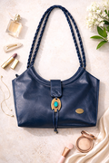 L.A.N.D. Genuine Leather Shoulder Bag on flatlay