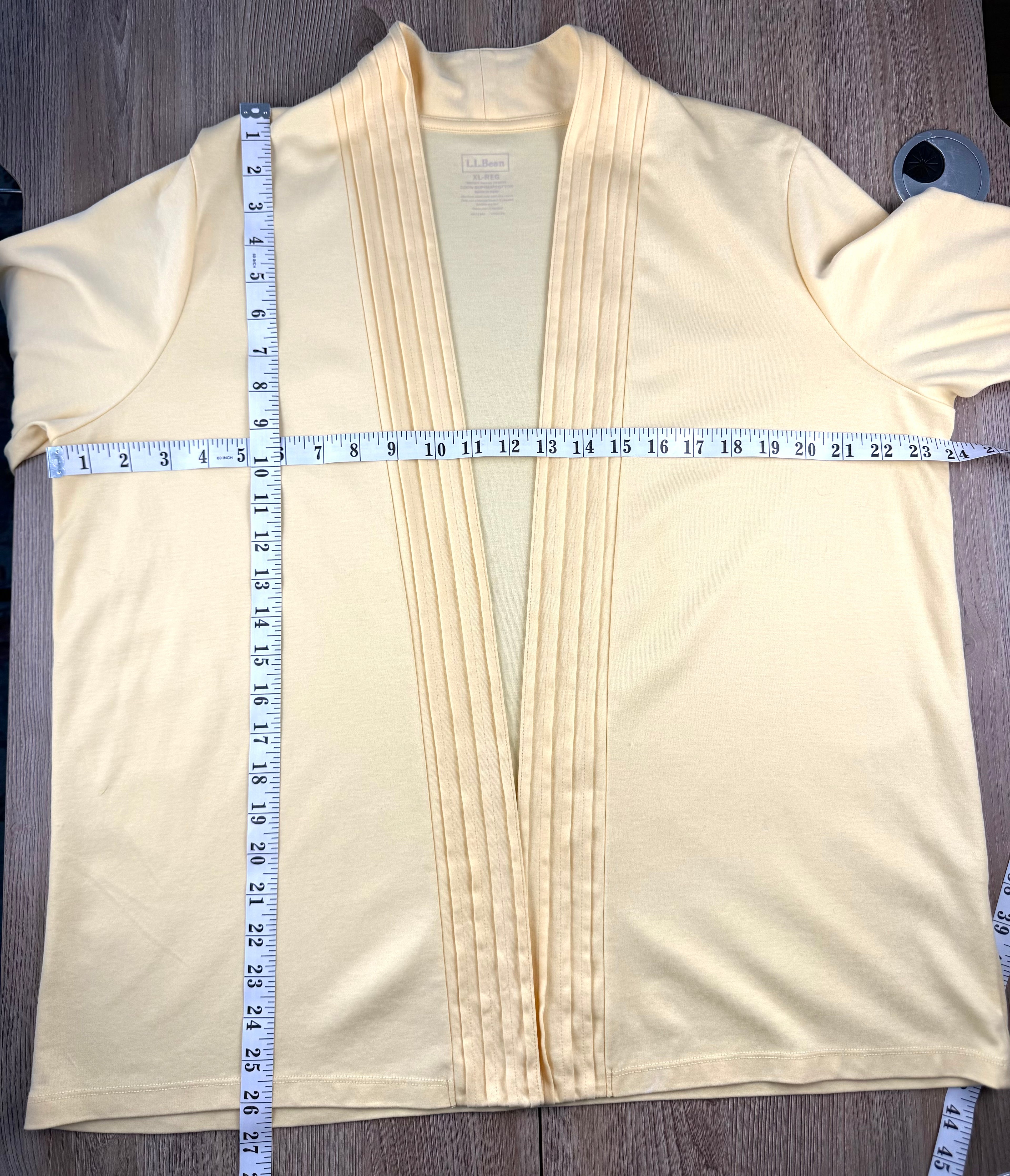 L.L. Bean Supima 100% Cotton Cardigan measuring 48" bust and 26" shoulder to hem 