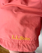 LL Bean anorak jacket in coral and orange emblem on hem