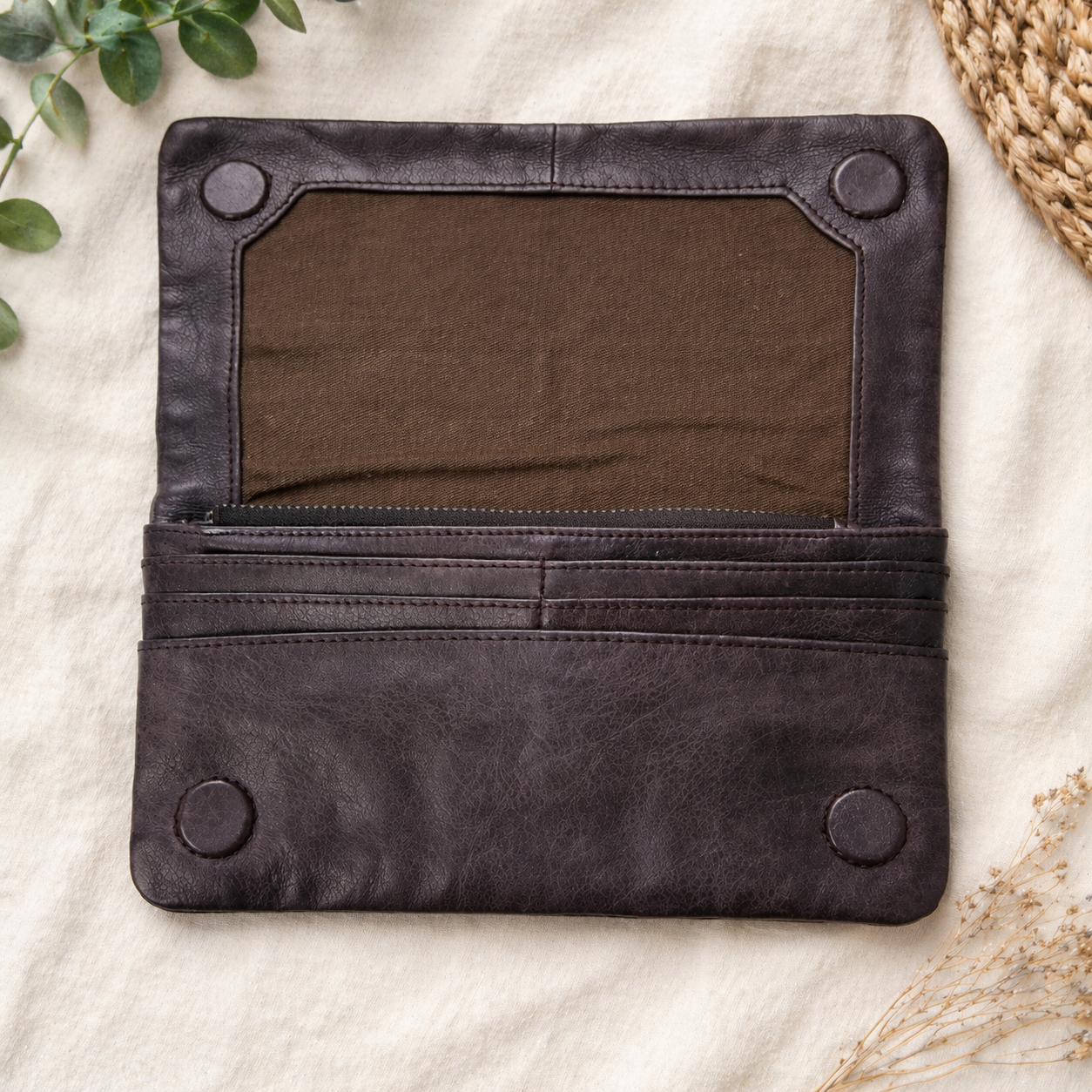 Latico Leathers Wallet shown on flatlay