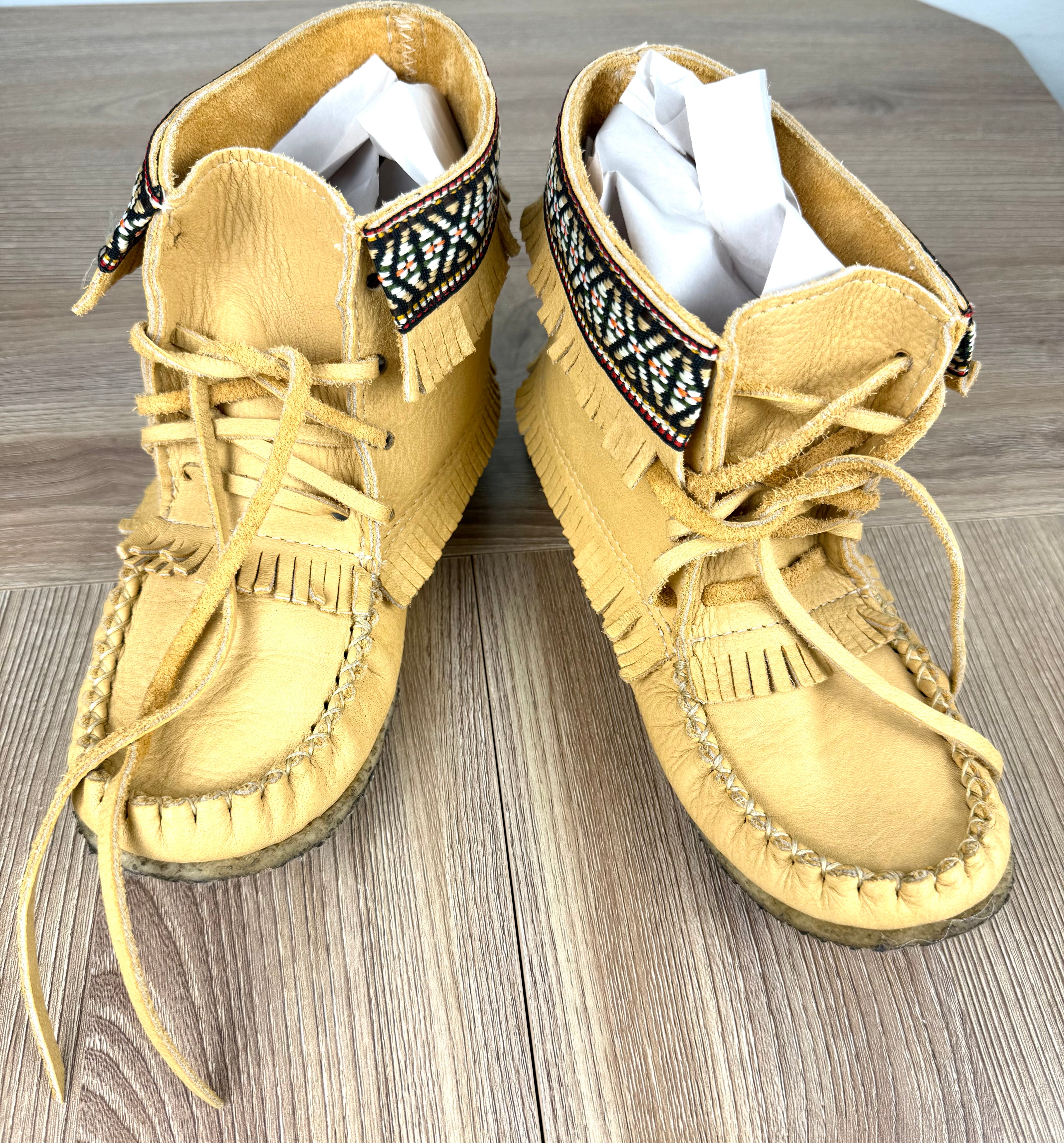 Laurentian Chief Leather Moccasins Made in Canada Leather Moccasins top view