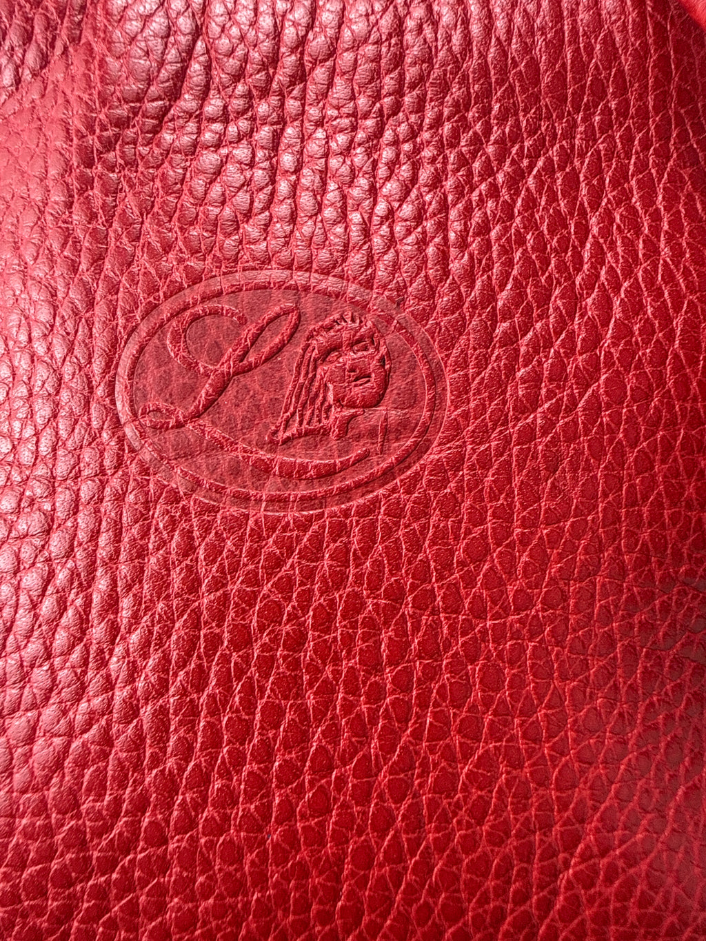 Laurentian Chief Vintage Bag circa 1990's up close of emblem  on front of bag