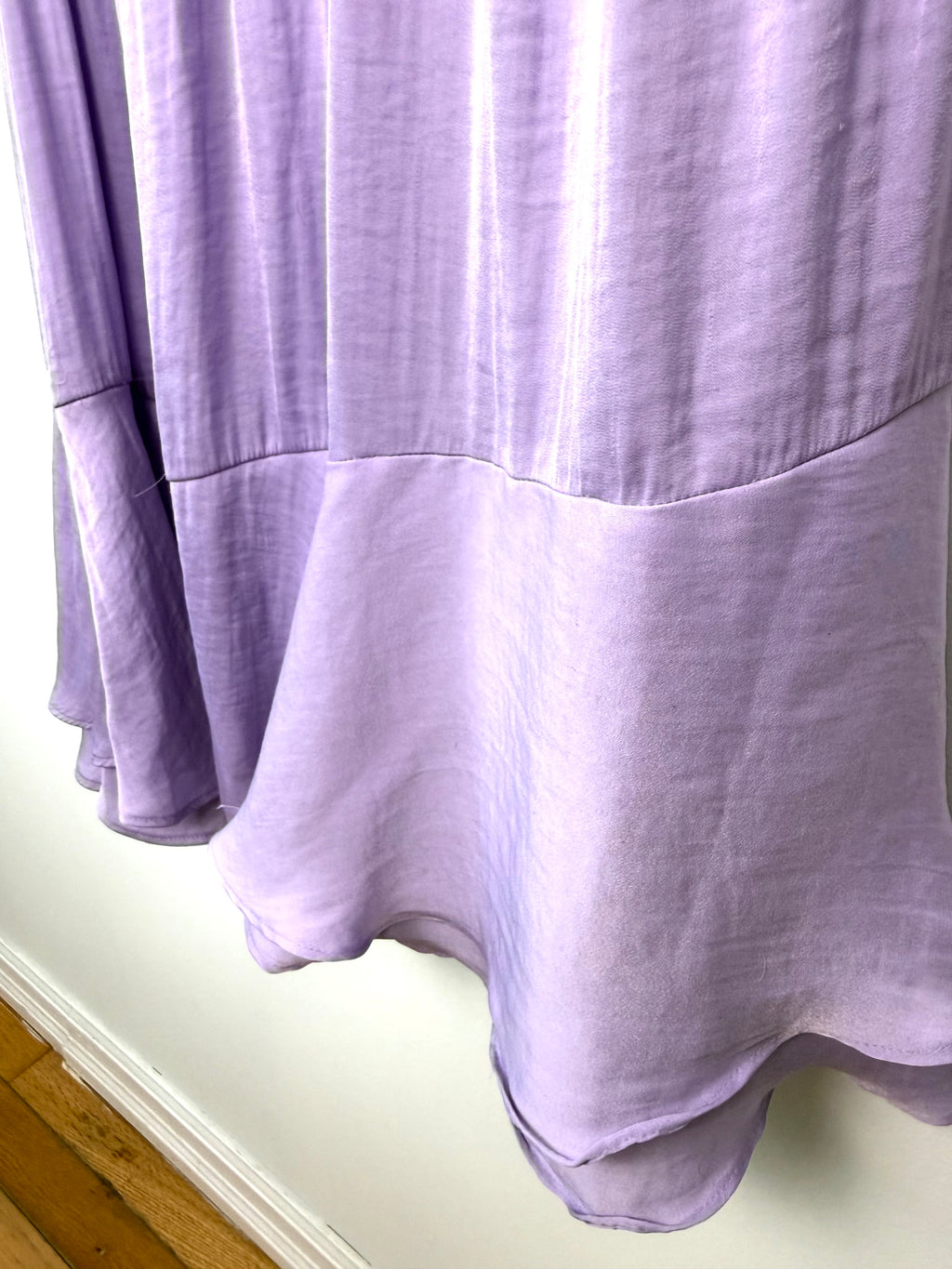 Lavender ruffle hem detail Simply Vera Vera Wang dress