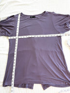 Leave Nothing But Footprints Bamboo Tee measuring 38" bust and 26" shoulder to hem
