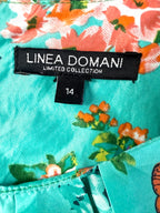 Linea Domani sleeveless floral butterfly top inside label 