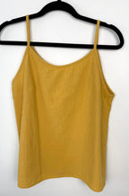  Linen-Cotton Blend Spaghetti Strap Cami | Size M at Blue Sparrow Shop on hanger
