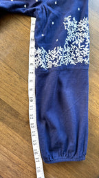Linen Blend Embroidered Boho Dress at Blue Sparrow Shop measuring 17.5" sleeve