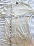 Linen Blend J.CREW Lightweight Cardigan | Size M at Blue Sparrow Shop measuring 38" bust and 28" length 