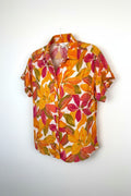 Linen Lyocell Blend Time and Tru Tropical Shirt | Size M at Blue Sparrow Shop