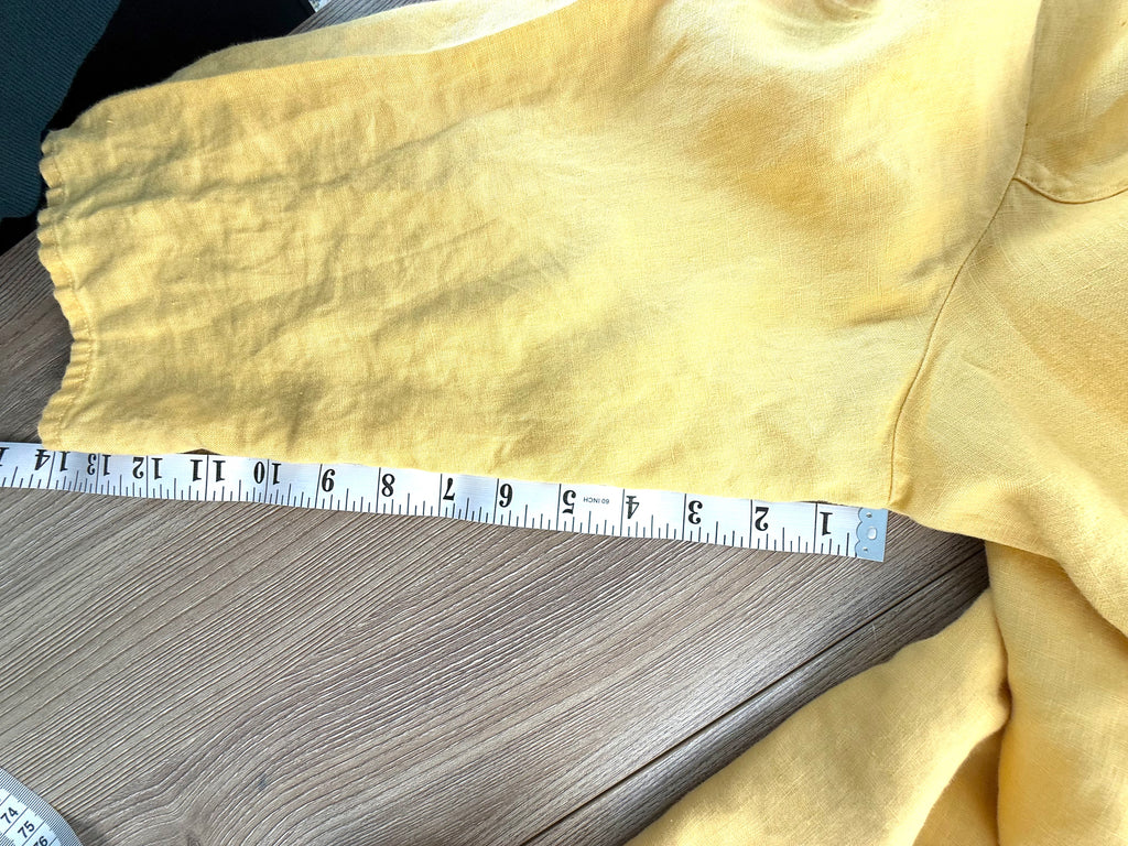 Linen tunic oversized measuring 14" sleeve length 