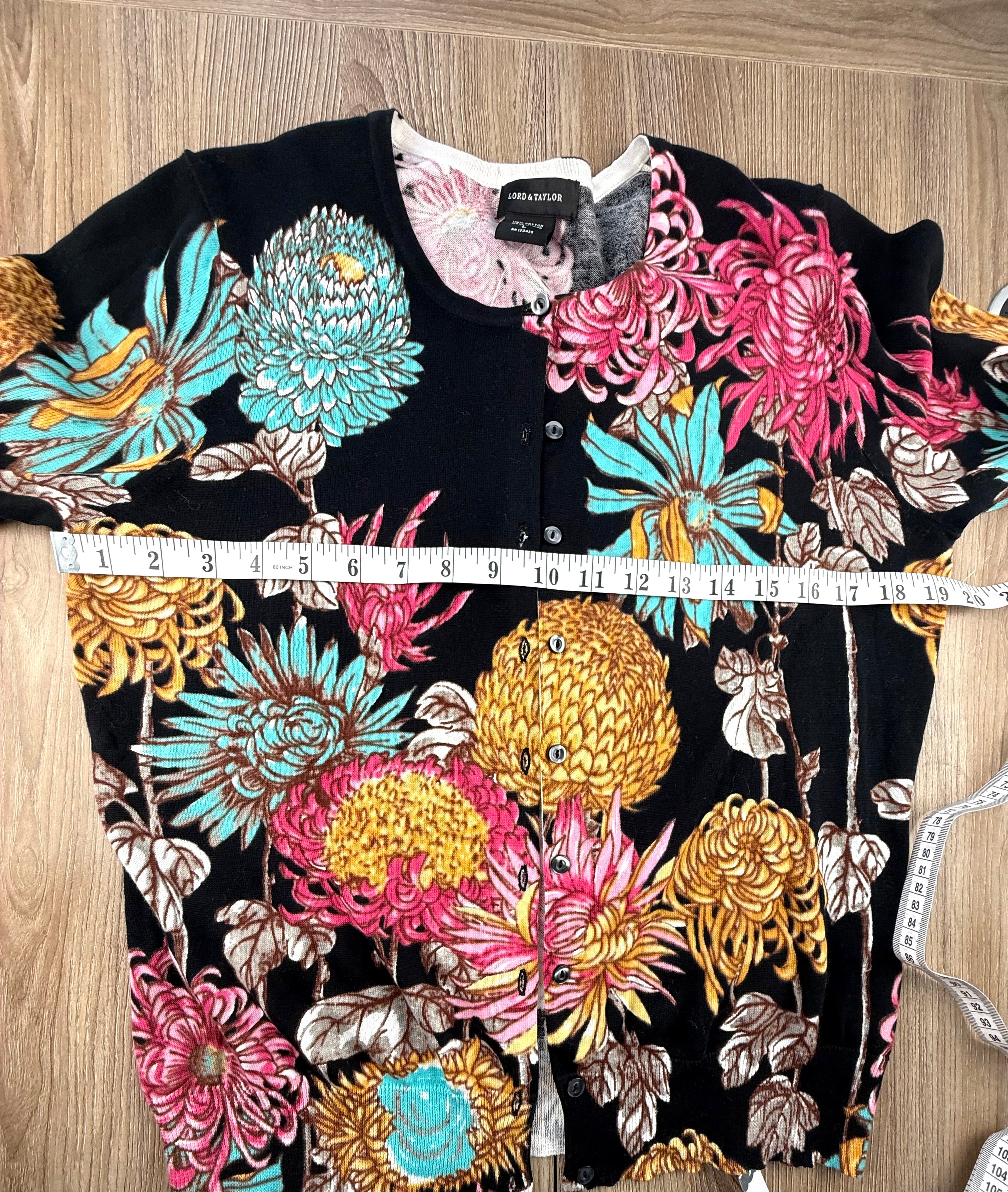 Lord & Taylor NWT floral cardigan measuring 38" bust 
