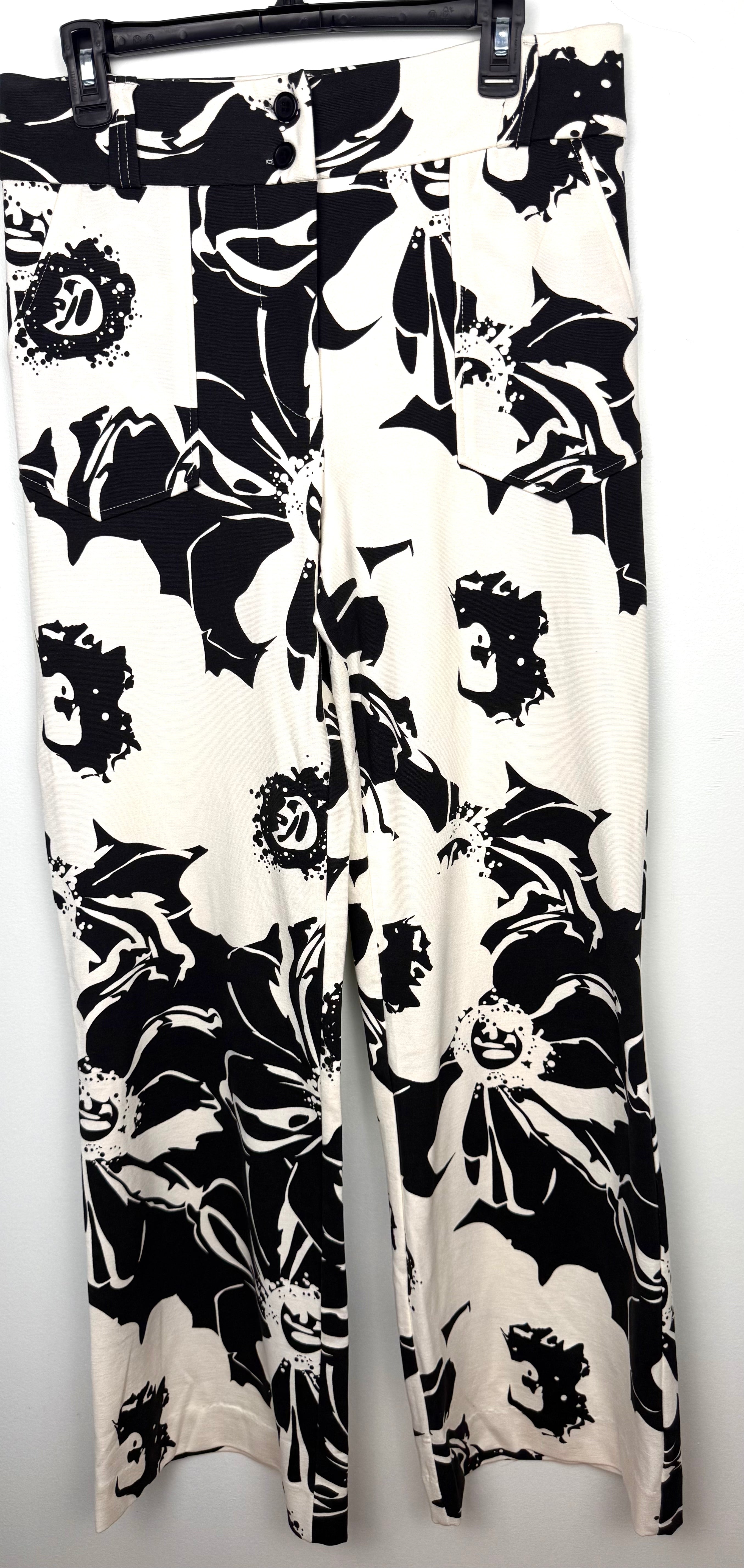 LuLaRoe Floral Wide Leg Pants with High Waist  on hanger
