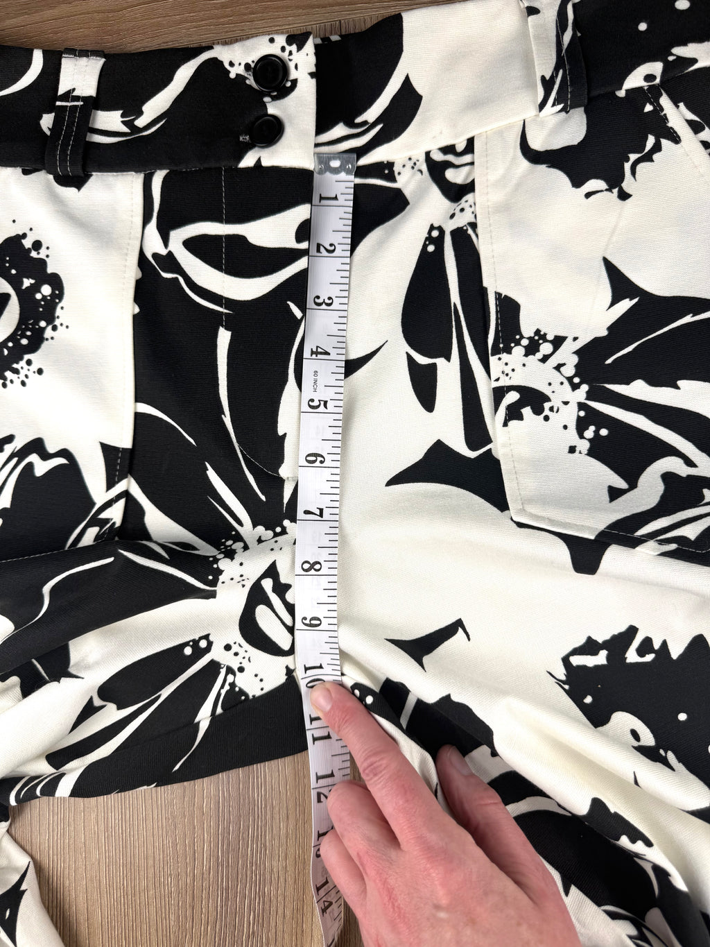 LuLaRoe Floral Wide Leg Pants with High Waist  rise 10" from bottom of waist band 