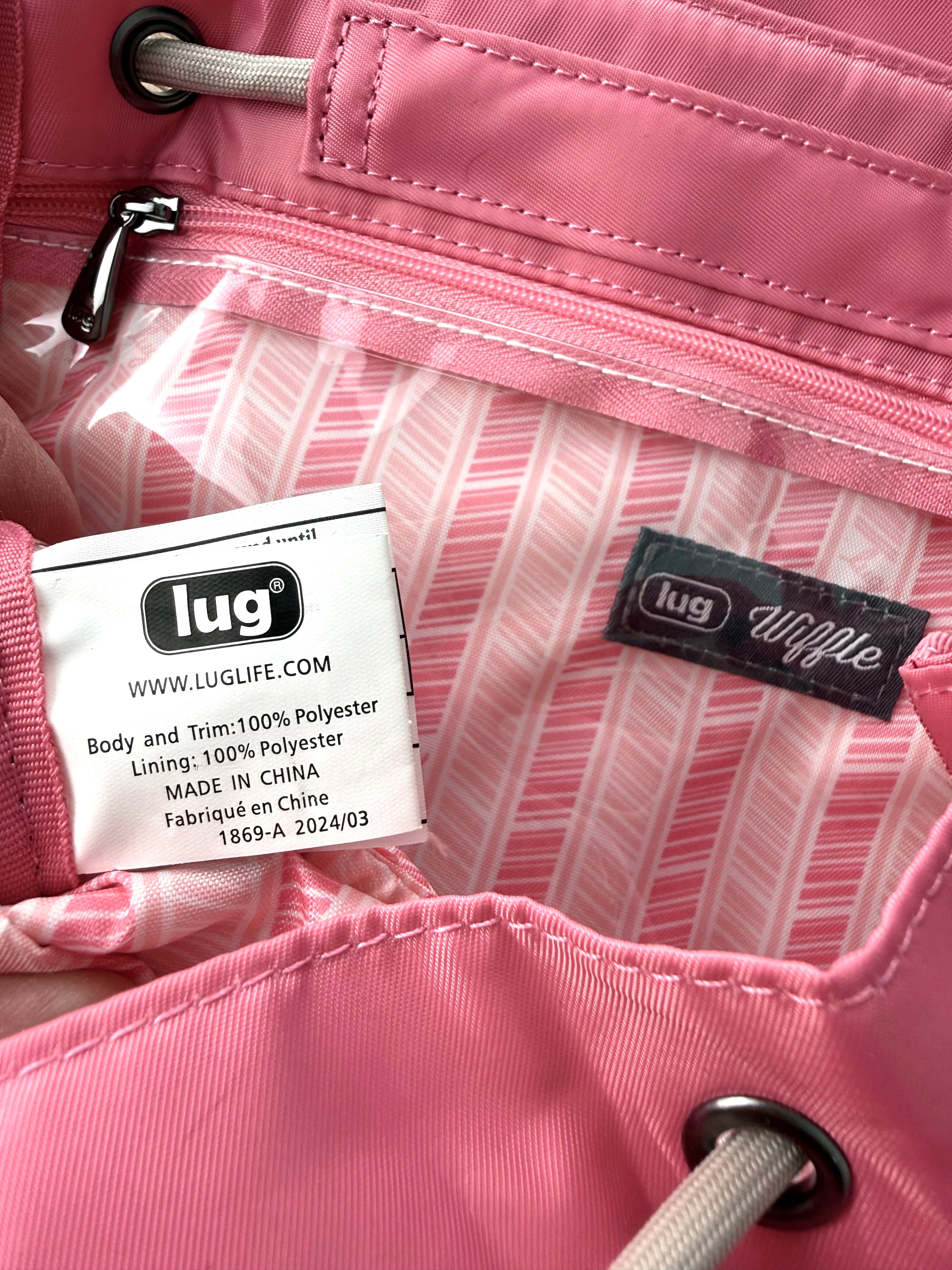 Lug Wiffle  backpack interior tag and fabric label
