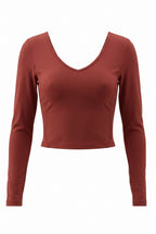 lululemon All It Takes Nulu V-Neck Long-Sleeve Shirt | Size 6 on white background