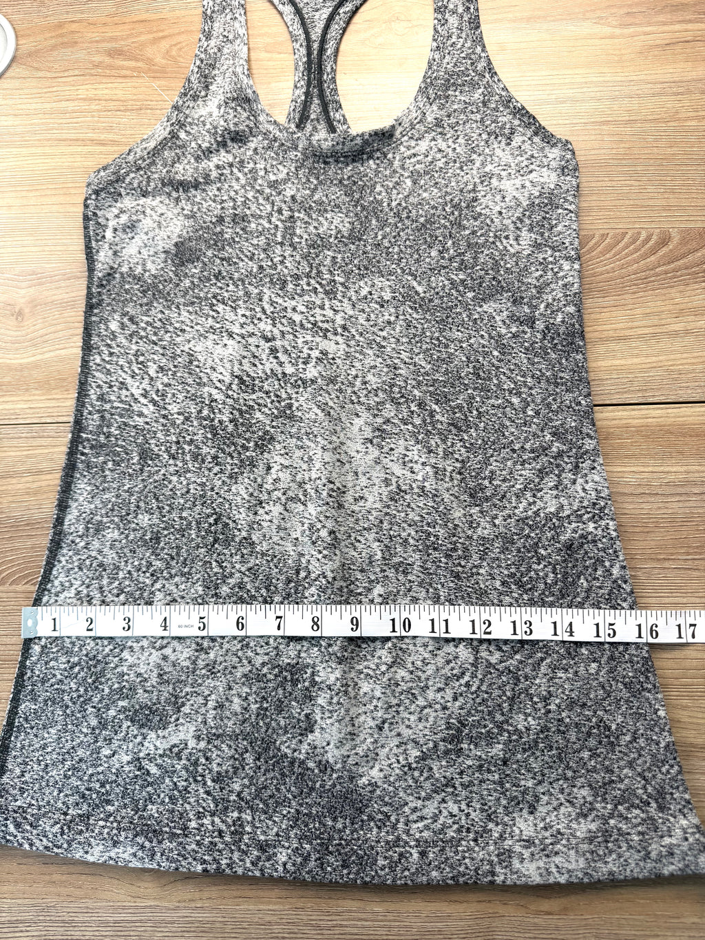 Lululemon Racerback Tank in mottled grey measuring 32" waist 
