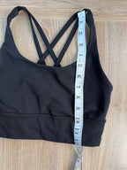 Lululemon sports bra measuring 12 inches from shoulder strap to bottom band
