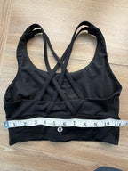 Lululemon sports bra measuring 22 inches at bottom band