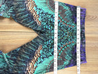 Luxury Camilla Franks resort wear leggings featuring a vibrant animal print design with crystal embellished ankle detailing measuring 28" waist and 32" hips 