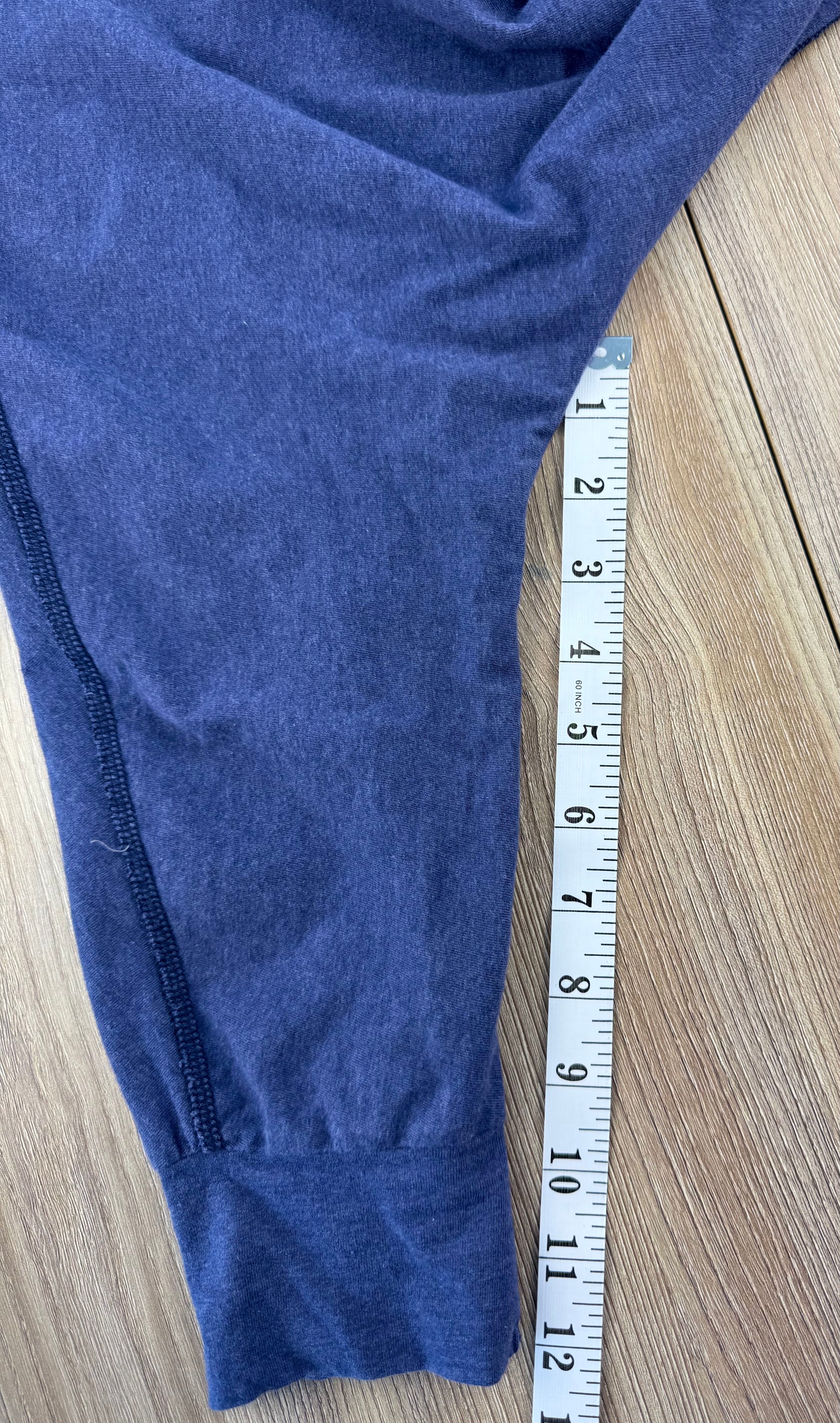 MEC Organic Cotton Long Sleeve Top in blue measuring 12" sleeve length
