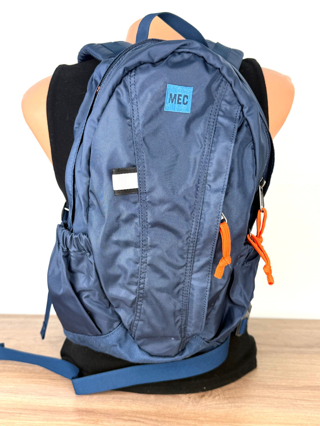 MEC daypack - mini MEC travel backpack  on mannequin for scale 