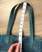 Made in Canada  Kunitz handcrafted leather tote bag measuring approx 10" handle drop
