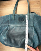Made in Canada  Kunitz handcrafted leather tote bag measuring approx 13" deep