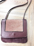 Made in Canada Leatherworks Crossbody Bag  lying flat