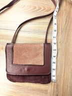 Made in Canada Leatherworks Crossbody Bag measuring approx 6" tall