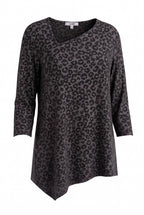 Made in Canada Sympli Asymmetrical 3/4 Sleeve Top | Size 14 on white background