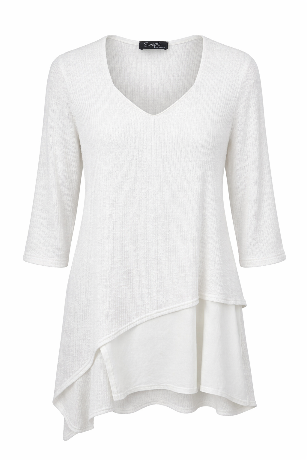 Made in Canada Sympli Asymmetrical Knit Tunic Top at Blue Sparrow Shop