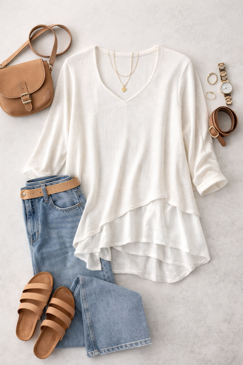 Made in Canada Sympli Asymmetrical Knit Tunic Top at Blue Sparrow Shop lifestyle photo 