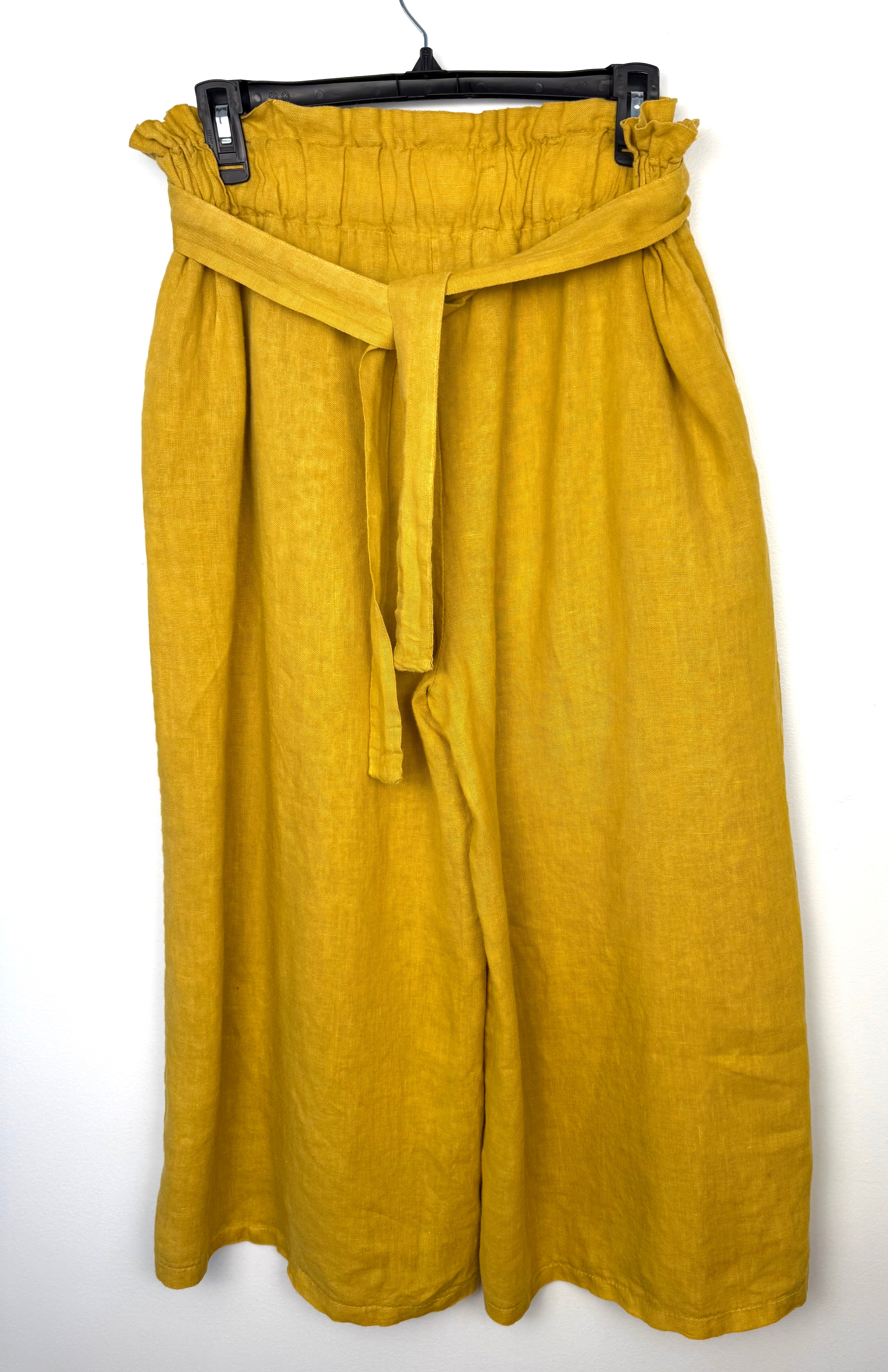  Made in Italy Alessia Santi Linen Wide Leg Pants Culotte Style on hanger