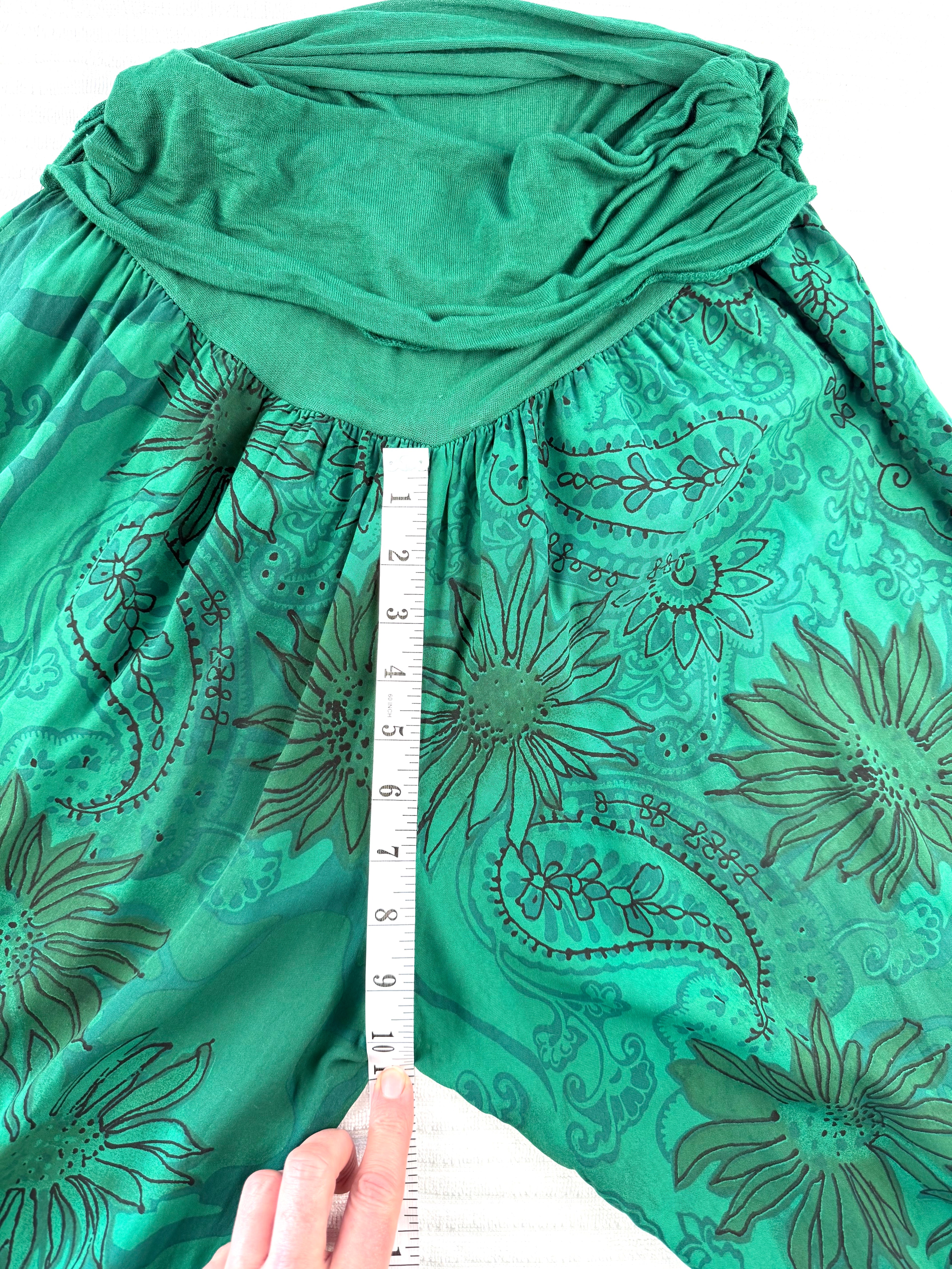 Made in Italy Boho comfy Pants | One Size  at Blue Sparrow Shop measuring 11" rise