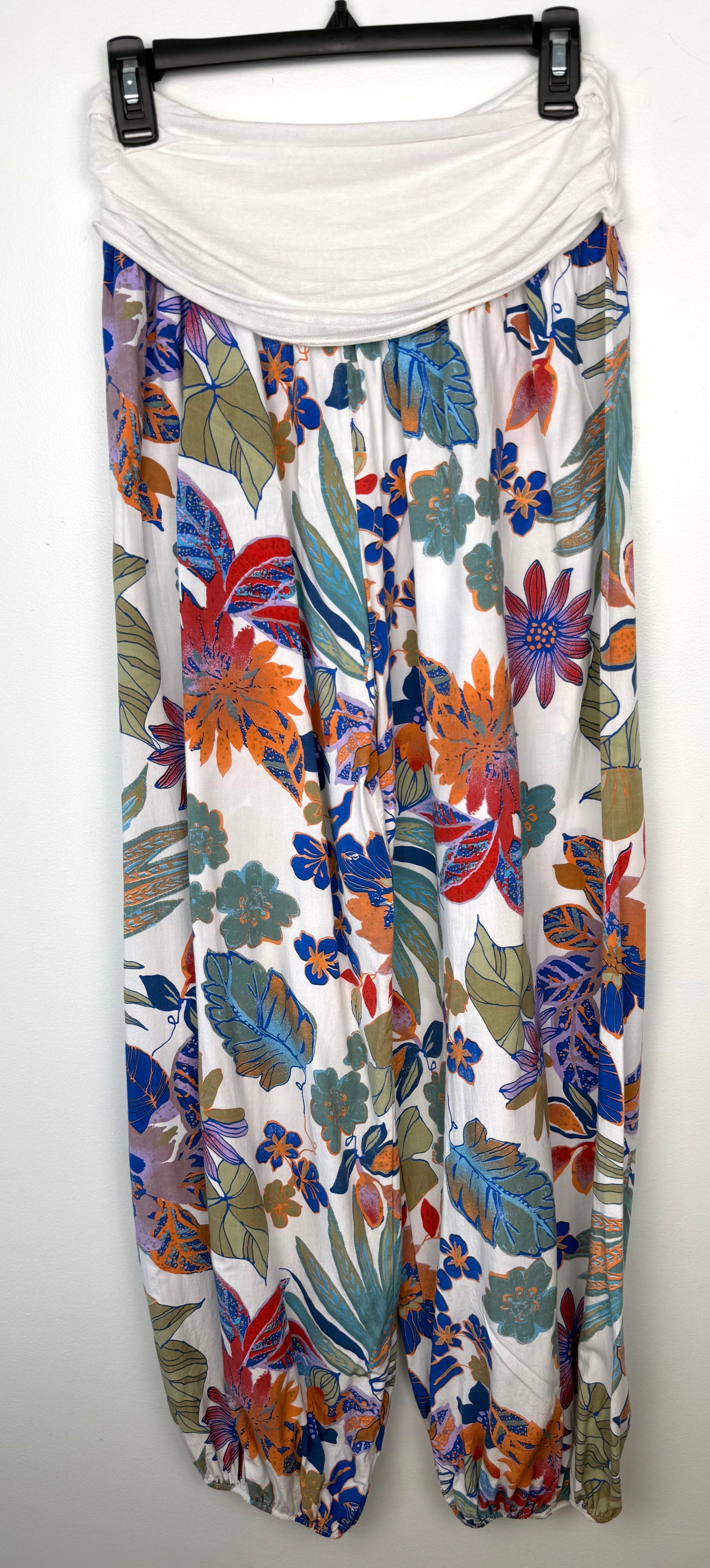 Made in Italy Tropical Boho Harem Pants | One Size  at Blue Sparrow Shop