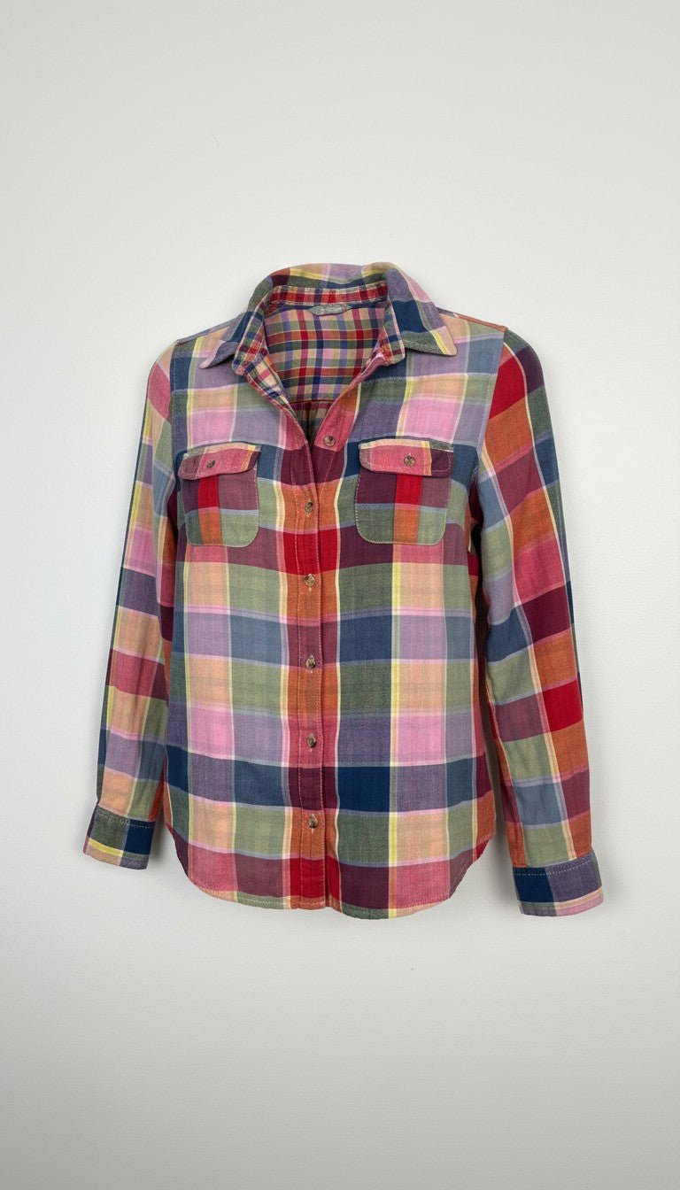Marks & Spencer 100% Cotton Rainbow Madras Plaid Shirt  at Blue Sparrow Shop 