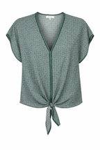 Max Studio Tie Front Blouse | Size M at Blue Sparrow Shop