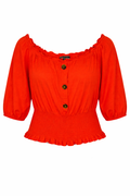 Melanie Lynn Smocked Waist Top | Size XL at Blue Sparrow Shop