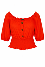 Melanie Lynn Smocked Waist Top | Size XL at Blue Sparrow Shop