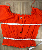 Melanie lyn smocked peasant top measuring 40" bust and 32" waist not extended