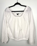 Mexx White 100% Cotton Eyelet Off-Shoulder Top on hanger