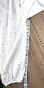 Mexx White 100% Cotton Eyelet Off-Shoulder Top measuring 17" sleeve 