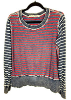 Michael Stars Intentionally Distressed Cotton Sweatshirt on hanger