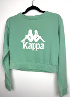 Mint green Kappa cropped sweatshirt on hanger