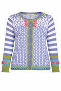 Mislook Fair Isle Knit Cardigan with crochet flowers at Blue Sparrow Shop