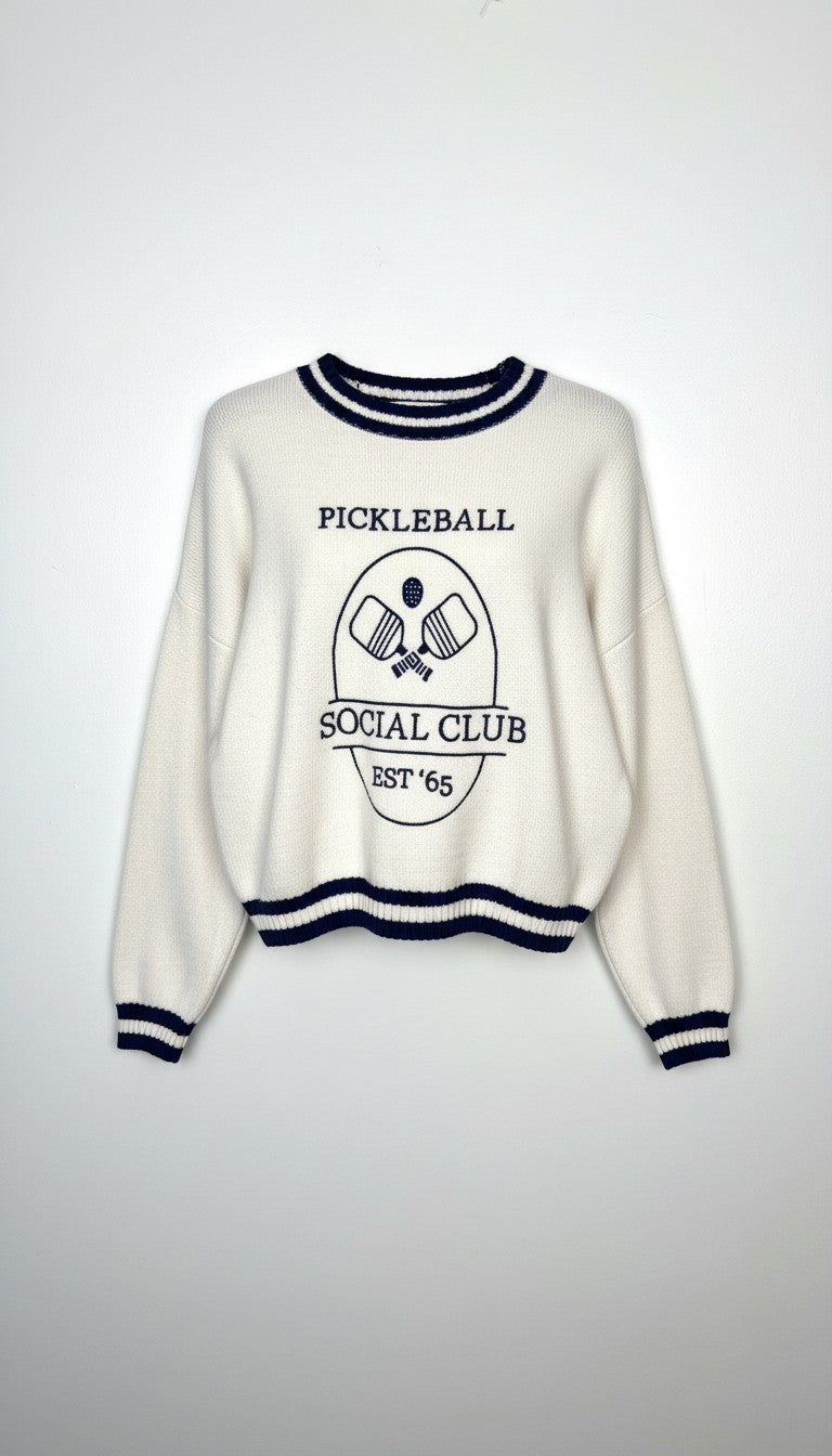 Moon & Madison Pickleball Sweater | Size M at Blue Sparrow Shop
