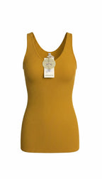 Mustard coloured Bamboo Tank top by C'est Moi at Blue Sparrow Shop 