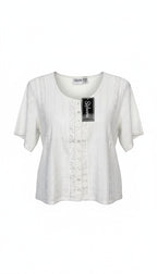 NWT 100% Cotton Embroidered Button-Front Top | Size M at Blue Sparrow Shop 